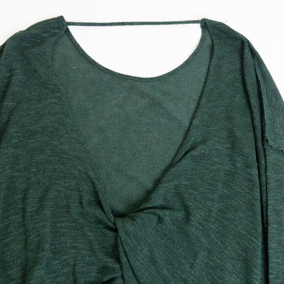 Free People Shadows Hacci Twist Back Top Green Small - Picture 8 of 11
